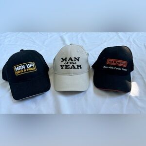 Men’s Novelty Baseball Cap Bundle in Khaki/Black Sz OS